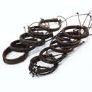 MEN STYLE - Kit com 10 Pulseiras de Couro Masculina