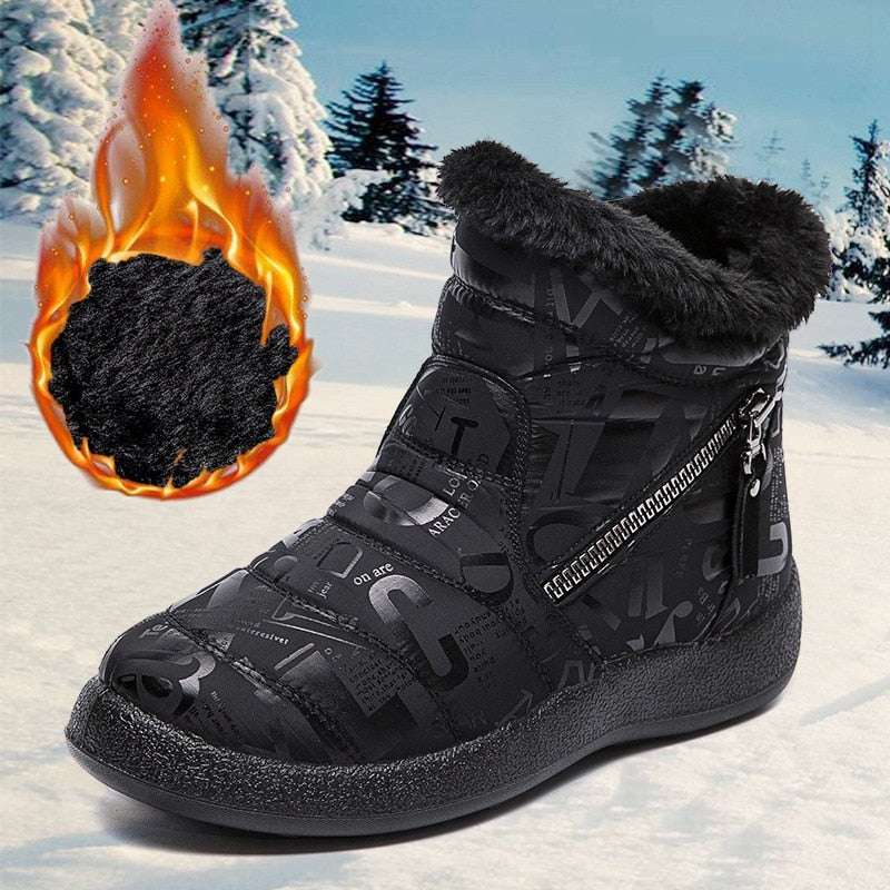 Bota Feminina de Inverno Alaska - Flexível, Impermeável e Aveludada