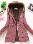 Casaco Feminino de Inverno com Capuz e Forro Quente - Shelter™