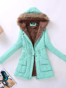 Casaco Feminino de Inverno com Capuz e Forro Quente - Shelter™
