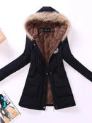 Casaco Feminino de Inverno com Capuz e Forro Quente - Shelter™