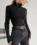 Suéter Feminino Gola Alta - HelloKnitty™