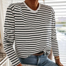 Camisa De Manga Listrada Feminina